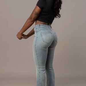 FITJEANS Women's Boot Cut Jeans in Light Blue